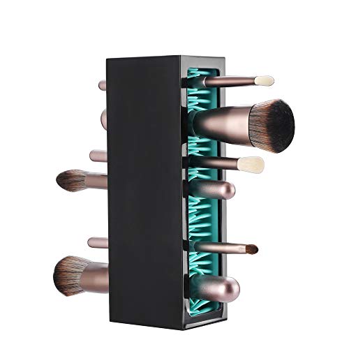 Silicone Makeup Brushes Holder and Organizer (Blue-Black)