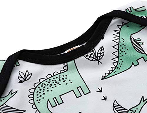 Unisex Baby Wearable Blanket With Hat Cap Cotton Sleeping Bag 2 Pcs Long Sleeve Nightgowns (Dinosaur, 0-6M) #TOP2