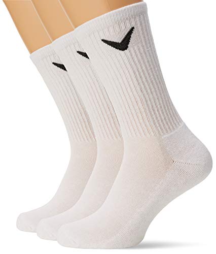 Callaway Golf Sport Crew 3pk Calcetines Deportivos para Hombre, Blancos, Talla 42-46