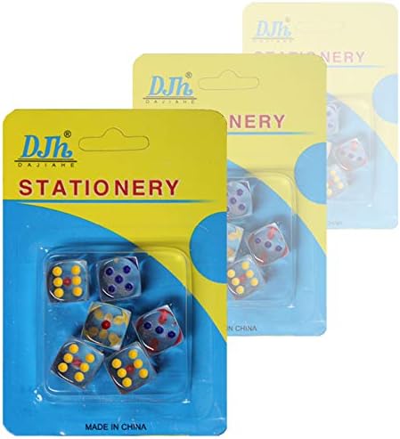 Set of 72 - Clear Transparent Dice 16 MM - Fancy Dice - Casino Decorations - Casino Party - Jackpot Party Favors - Wholesale Bulk Pack (12 Packs of 6)