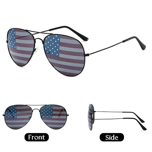 American Flag Glasses USA Flag Mirror Aviator Sunglasses For 4th Of July Independence Day Patriotic For Men Women2