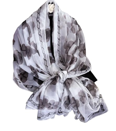 Lightweight Scarves for Women Elegant Floral Pattern Scarf Shawls Sunscreen Head Shawls