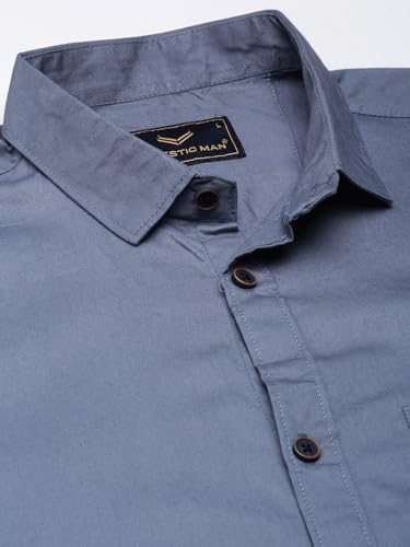 Image of Majestic Man Men Classic Slim Fit Pure Cotton Casual Shirt