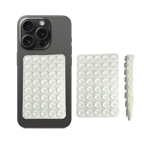 SEYUGOPTI 2 piezas de silicona con ventosa para teléfono móvil, doble cara, manos libres, adhesivo de silicona con ventosa, para iPhone 16/15/14/13/12/11, para Galaxy S23/S24/S25 y todos los modelos