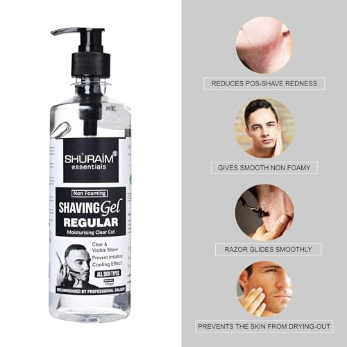 Image of Shaving Gel Non Foaming Clear Cut Professional Aloe Vera n Glycerin | Maximum Visibility n Smooth Beard Shaving Gels (500 ml) For Men Woman Paraben and Sulpfate Free,