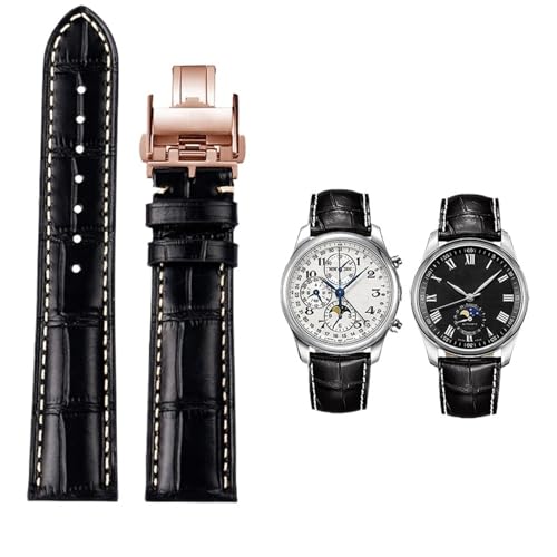 Bracelet cuir de vachette 20mm boucle papillon pour montre Masters L2.628 L2.673