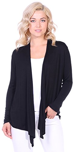 Popana Women’s Open Front Drape Lightweight Cardigan Long Sleeve Made in USA Medium