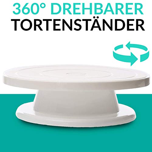 Tortendrehteller Set mit Tortenheber, Streichpalette und Tortenschneider