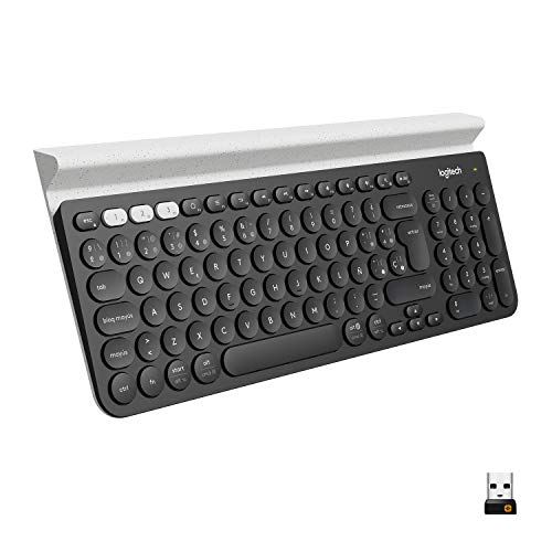 Logitech® K780 Multi-Device Wireless Keyboard - Dark Grey/Speckled White - ESP -...