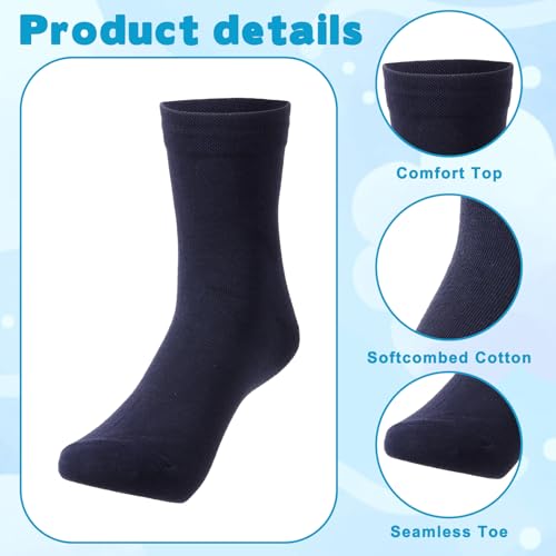 6 Pair Combed Cotton Socks Solid Extremely Dress Soft Thin Crew Sock Comfortable Non Binding Seamless Toe Sock for Business Trouser Casual Womens3