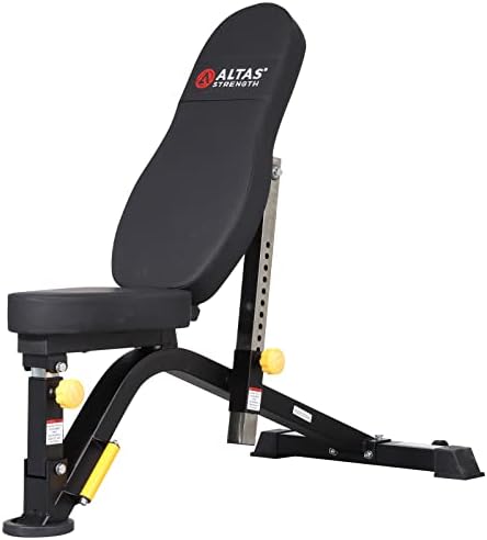 Altas Strength Adjustable Utility Bench Your Home Gym Smith Machine Accessory Flat Incline Military Press Decline Abdominal Light Commercial Equipment 4006