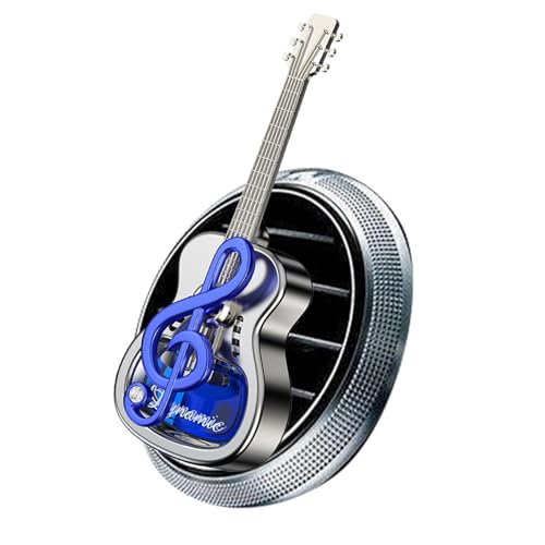 Ambientador de guitarra, clip difusor de ventilación de vehículo, ambientador de aromaterapia de 3 pulgadas con patrón de guitarra, de ventilación de plasti