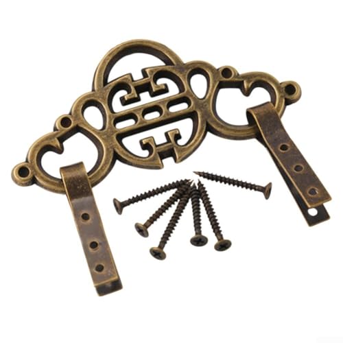 Image of Durashmall Vintage Brass Picture Hanging Hooks Solid Metal Frame Hardware for Antique Plaques and Decorative Wall Art in Home Gallery or Office with Included Screws Bronze Finish (Bronze)