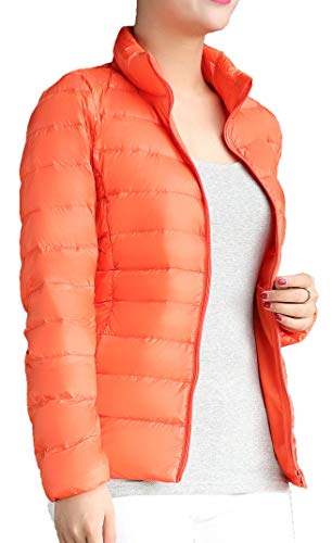 Mochoose Women's Ultra Light Weight Outdoor Packable Coat Outwear Puffer Down Jacket(Orange,S) #TOP5