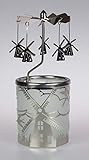 Glaskarrussel Teelichthalter Windlicht aus Metall und Glas