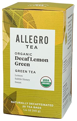 Allegro Tea, Organic Decaf Lemon Green Tea Bags, 20 Ct #TOP1