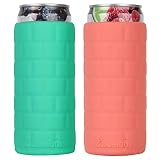 22below - Slim Can Flexible Soft Touch Silicone Cooler Two Pack - Peach & Mint