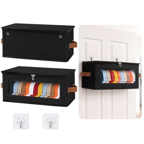 2PC Stackable Hat Organizer for Baseball Caps, Hat Storage Boxes for Closet by Dofilachy - Used condition - US$18.23