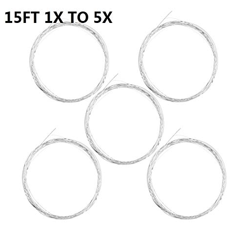 5pcs/Set Knotless Tapered Leaders 9/12/15FT Nylon Fly Fishing Line