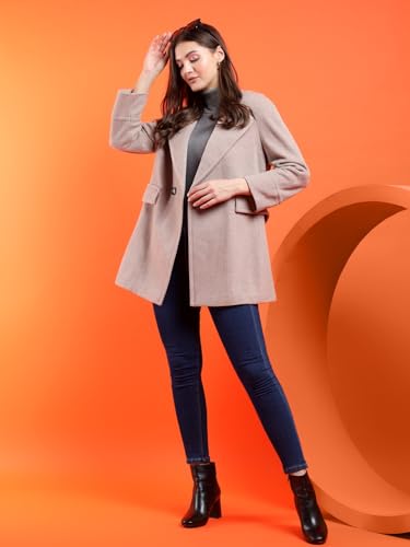 Image of KOTTY Womens Cotton Blend Standard Length Elegant Style Coat - Classic Style with Modern Detailing