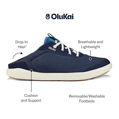 Image of OluKai Moku Pae Slip-On Men's Boat Shoes, Breathable Mesh Deck Shoes, Lightweight Water-Friendly Beach Sneakers for All-Day Comfort