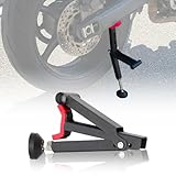 BIUGERCN Motorrad ständer hinten Motorrad Hinterrad Hebeständer mit Griff klappbar für die meisten Motorradräder Pit Dirt Bike Straßenrad On/Off Road Rot