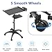 Salon Tray Cart with Storage Platform, Aluminum Tattoo Tray with Wheels Trolley Adjustable Height, Salon Tray Equipment Service Instrument Storage Tray Accessory for Salon & Spa Use, Black