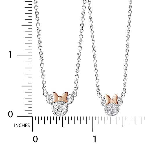 Disney Minnie Mouse Silver Plated Cubic Zirconia Mommy & Me Necklace Set - Minnie Mouse Necklace for Mom and Daughter Jewelry4