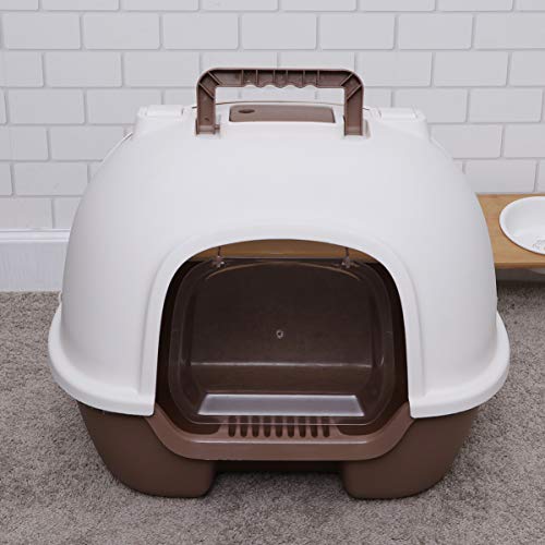 Balacoo – Caixa de areia para gatos com tampa de plástico para gatos