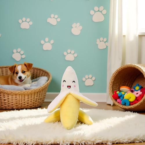 Juguete mordible de peluche banana para perros miniatura 5