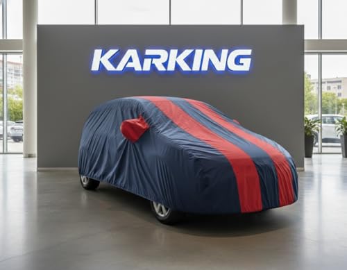 Image of Waterproof CAR Cover for Nissan MICRA | Mirror Pockets & Elasticized Hem | HIGH Material Quality Nissan MICRA CAR Cover (REDSTRIP)