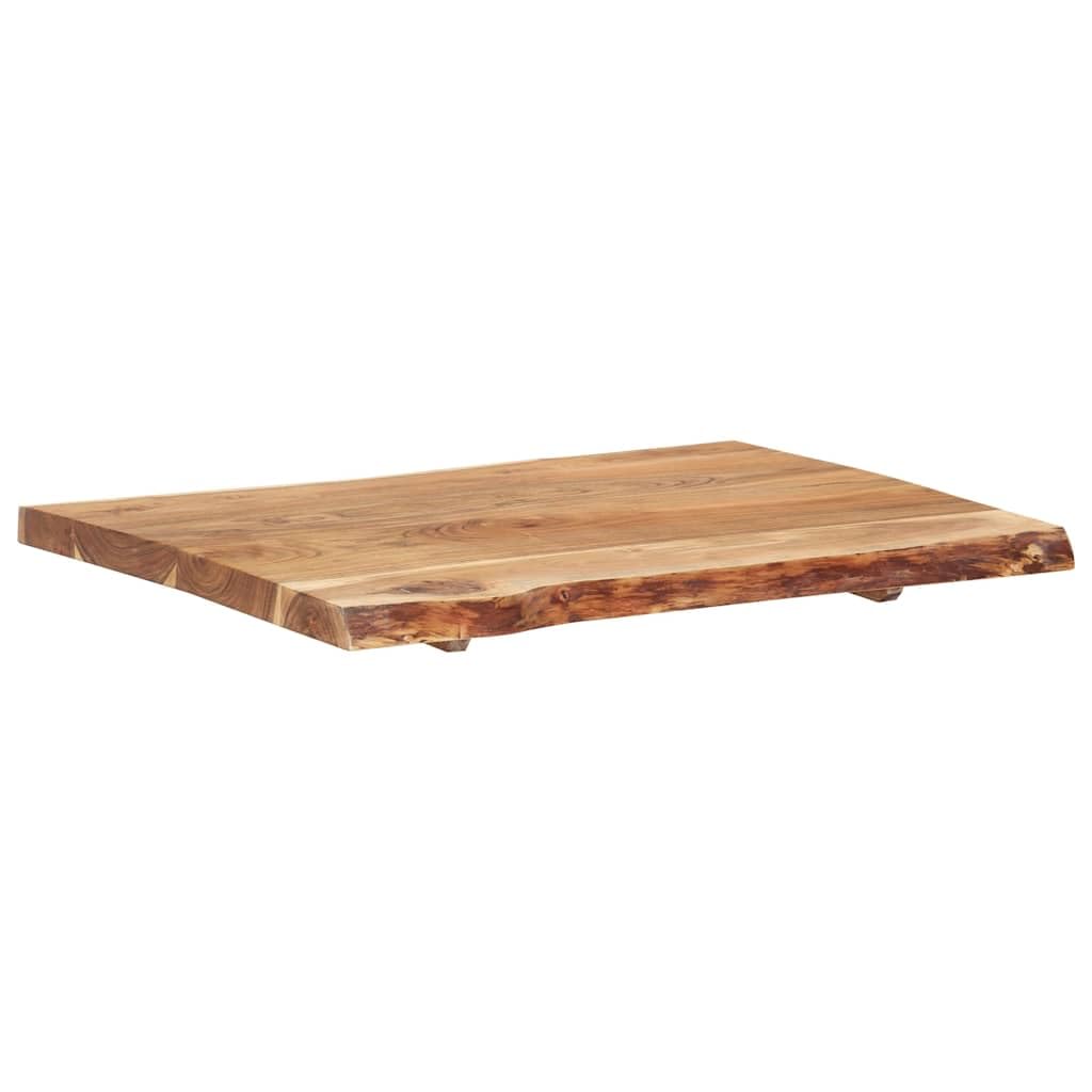 Tablero de madera maciza de acacia, 80 x 50-60 cm, 38 mm de grosor, grano de madera natural, diseño robusto para comedor, cocina, salón, oficina, proyectos de construcción