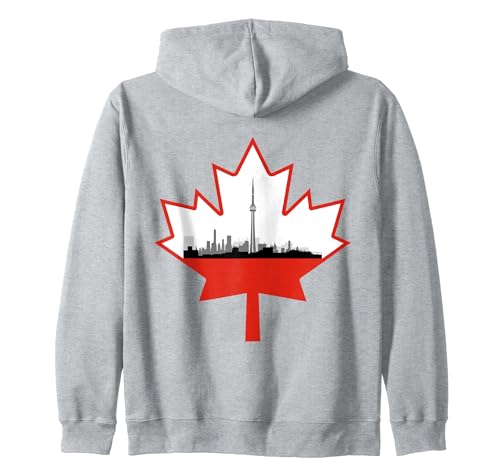 Toronto Skyline Canadian Maple Leaf Canada Day Adultos Niños Sudadera con Capucha