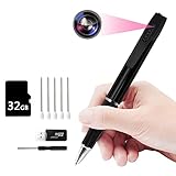 TANGMI Mini Kamera, 1080P HD Tragbar Stift mit Kamera mit 32GB Micro SD-Karte, Videoaufzeichnung & Fotoaufnahme Mini Überwachungskamera
