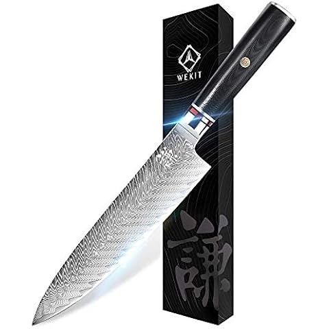 Damascus Chef Knife Japanese Chefs Knife 8 Inch VG10 Kitchen Knife 67-Layer High Carbon Stainless Steel Knife Ergonomic Superb Edge Retention Gyuto Chefs Knives with Gift Box Cover