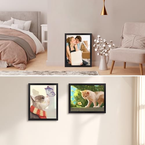 Image of Golden State Art, 14x18 Picture Frame, Black Solid Wood with Tempered Glass, 14 x 18 Frame for Horizontal or Vertical Gallery Wall, Large Size Poster Frames, 2 Pack