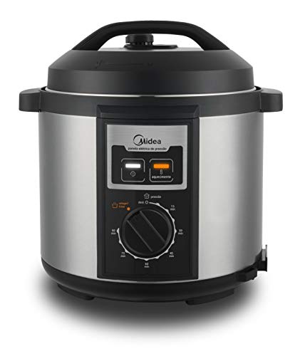Panela de Pressão Mecanica, 6L, Inox/Preto, 110V, Midea