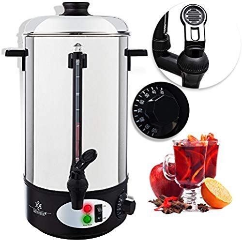 KESSER Glühweinkessel Edelstahl 8L Glühweinkocher Glühweinautomat Heißgetränkeautomat Wasserkocher Heißwasserspender Kocher Einkochautomat