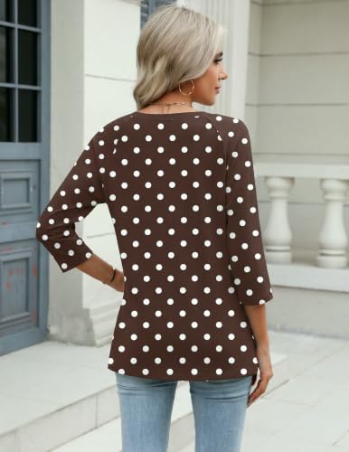 Image of Zeagoo 3 /4 Length Sleeve Womens Tops Casual V Neck Shirts Soft Basic Tees