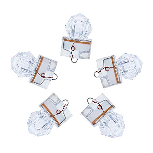 Dr.Fish 5PCs LED Fishing Lure Bait Attractant Deep Drop Light Trolling Rig Water Trigger Deep Sea Ice Fishing Underwater Freshwater Saltwater Halibut Tuna Bass White