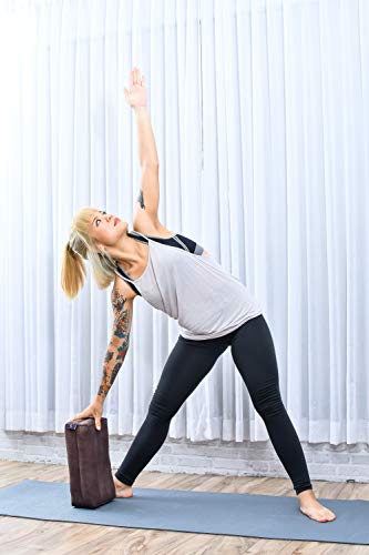 Image of Leewadee Yoga Block - Floor Cushion for Yoga Practice, Meditation Seat Cushion for Workouts Filled with Kapok