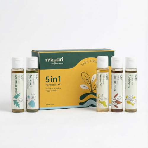 Image of Kyari Plant Growth Care & Booster Kit 5 in 1 with organic liquid fertilzer - 50ML