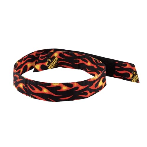 Image of Cooling Bandana, Flames, Evaporative Polymer Crystals for Cooling Relief, Quick and Secure Fit, Ergodyne Chill Its 6705,Large