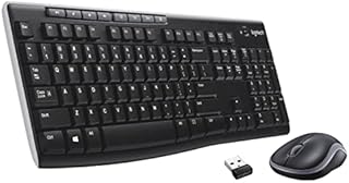 Logitech MK270 Wireless Keyboard And Mouse Combo For Windows, 2.4 GHz Wireless, Compact Mouse, 8 Multimedia And Shortcut Keys, For PC, Laptop - Black