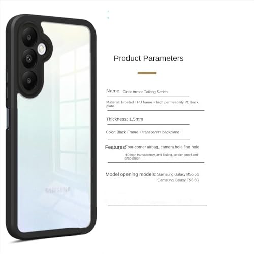 Image of REALCASE Stylish Armor Back Cover Case for Samsung Galaxy M55 5G / F55 5G | Slim Fit Hard PC Back & Soft TPU Bumper | Protective Shockproof Scratch Resistant Case for Samsung M55 / F55 5G