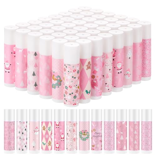 Maxcheck 48 Pcs Christmas Lip Balm Bulk Mini Candy Cane