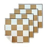 Cloak & SAGE 13' x 13' Luxury Microfiber Cleaning Cloths | Latte – 4 Pack | Premium Checkered All-Purpose Microfiber Towels for Cleaning Glass, Kitchens, Bathrooms, Automotive, & Supplies (4, Latte)