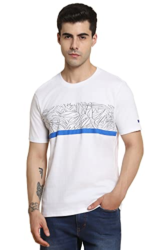 Image of Dennis Lingo - Men's Peach Polycotton Printed Regular Fit T-Shirt