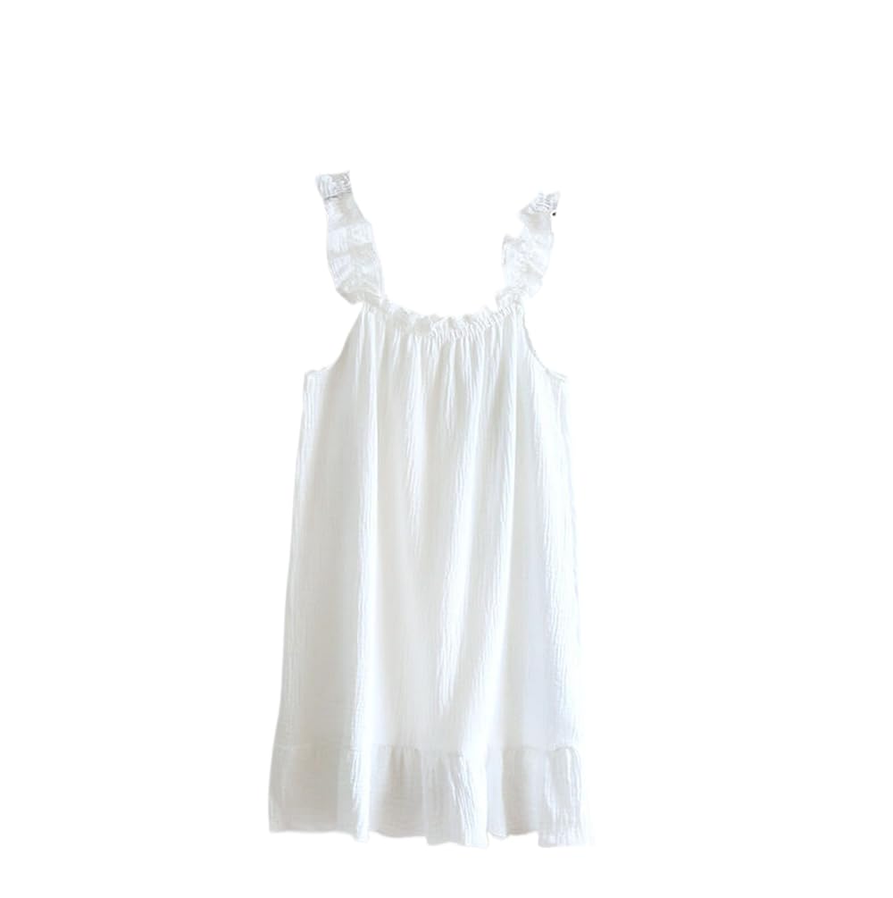 Camisón para Mujer - Camisones De Dormir Sueltos para Mujer, Camisón De Algodón con Volantes para Verano, Camisa De Noche para Niña, Ropa para El Hogar para Mujer