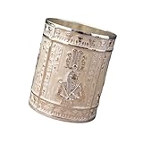 Ce pot à stylo décoratif en métal favorise un doublement sûr et durable en tant que belle œuvre d'art qui élève n'importe quelle pièce avec son charme égyptien rétro